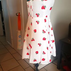 Forever21 Strawberry white dress